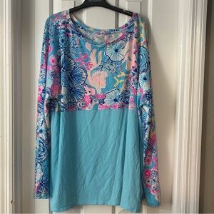 Lily Pulitzer Floral Blue Women's Top